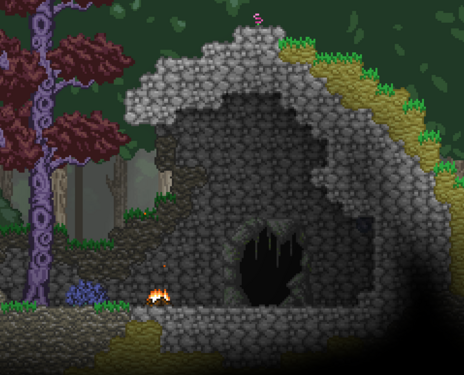 Entrance to Dark Cavern mission. Path to leaving the starting planet. Vinalisj gives you the key.